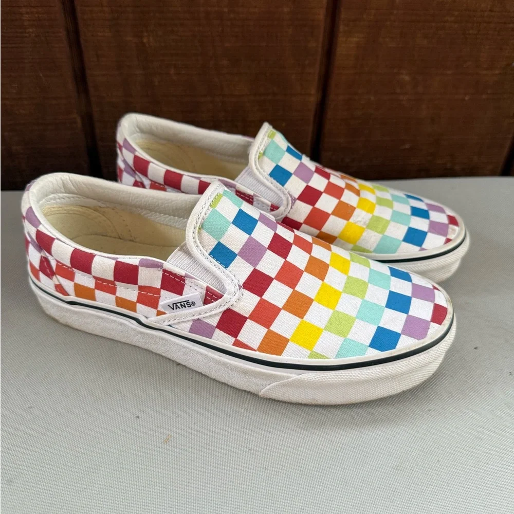 Rainbow Checkered Vans - Picture 2 of 4
